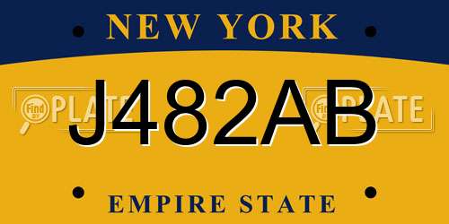 J482AB New York License Plate