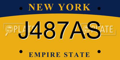J487AS New York License Plate