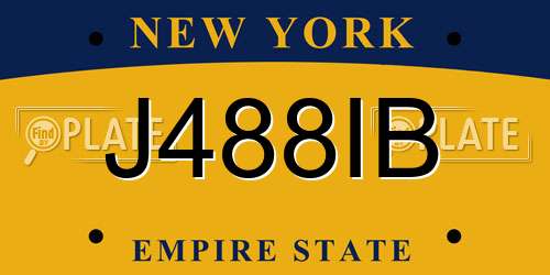 J488IB New York License Plate