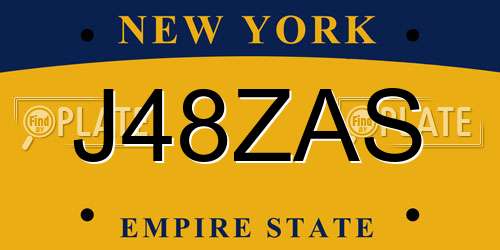 J48ZAS New York License Plate