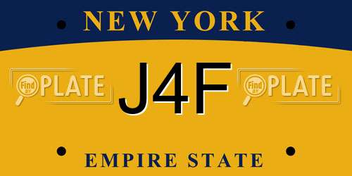 J4F New York License Plate
