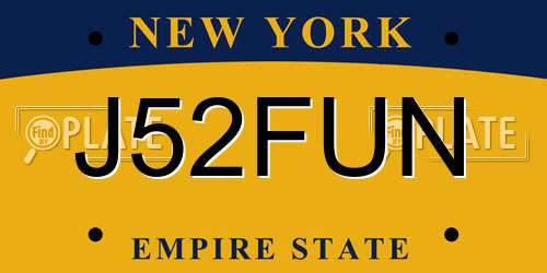 J52FUN New York License Plate