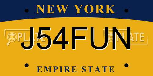 J54FUN New York License Plate