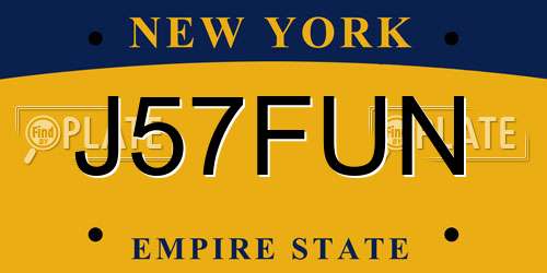 J57FUN New York License Plate