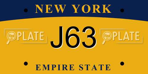 J63 New York License Plate