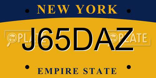 J65DAZ New York License Plate