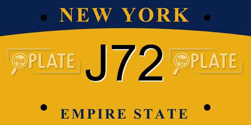 J72 New York License Plate