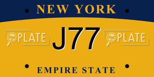 J77 New York License Plate