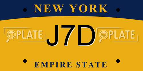 J7D New York License Plate