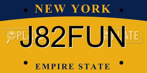 J82FUN New York License Plate