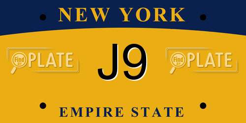 J9 New York License Plate