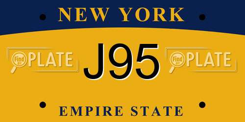 J95 New York License Plate