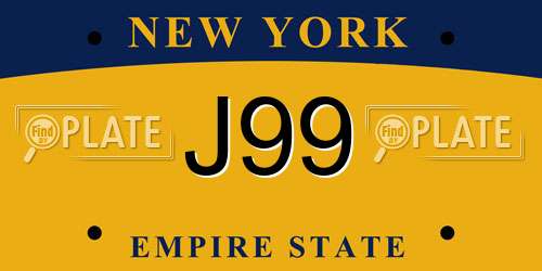 J99 New York License Plate