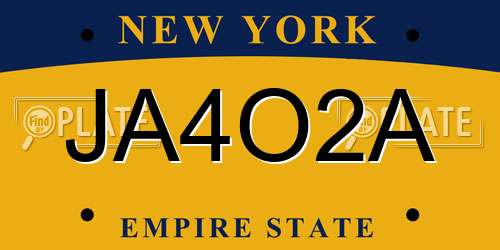 JA4O2A New York License Plate