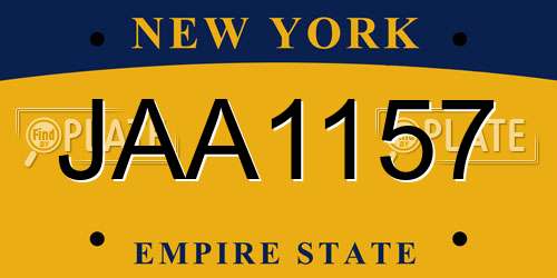 JAA1157 New York License Plate
