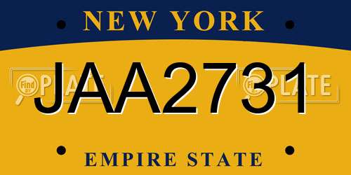 JAA2731 New York License Plate