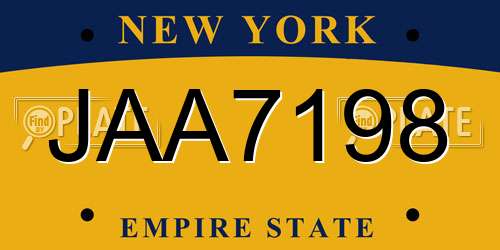 JAA7198 New York License Plate