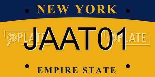 JAAT01 New York License Plate