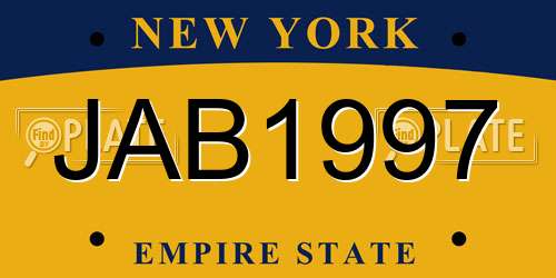 JAB1997 New York License Plate