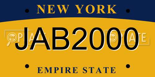 JAB2000 New York License Plate