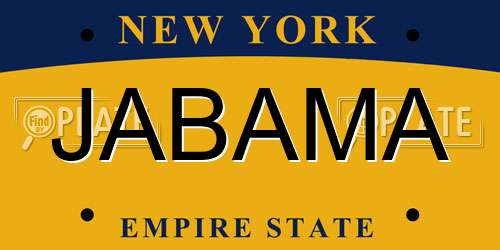 JABAMA New York License Plate