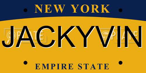 JACKYVIN New York License Plate