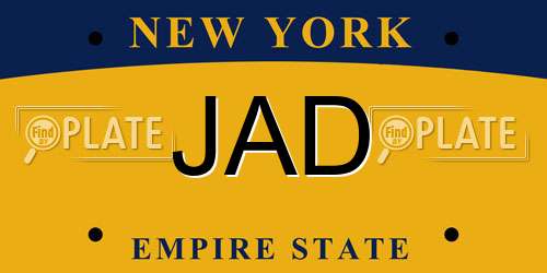 JAD New York License Plate