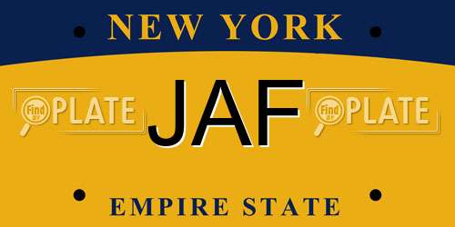 JAF New York License Plate