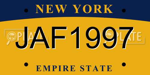 JAF1997 New York License Plate