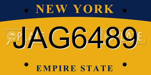 JAG6489 New York License Plate