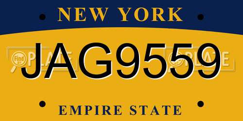 JAG9559 New York License Plate