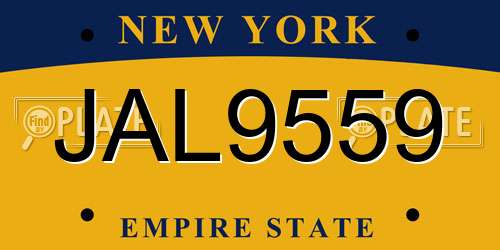 JAL9559 New York License Plate
