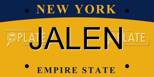 JALEN New York License Plate
