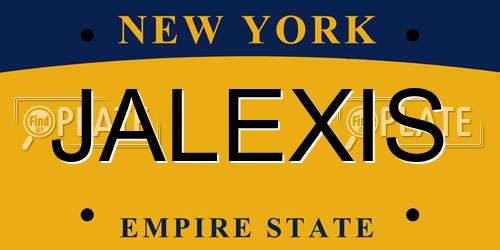 JALEXIS New York License Plate