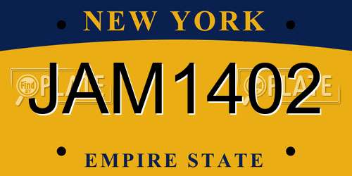 JAM1402 New York License Plate