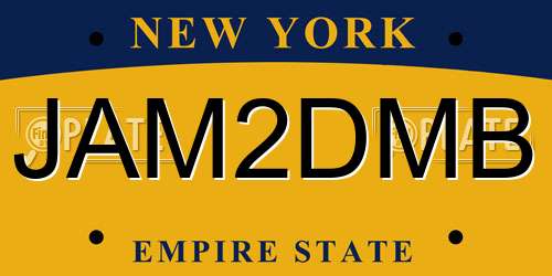 JAM2DMB New York License Plate