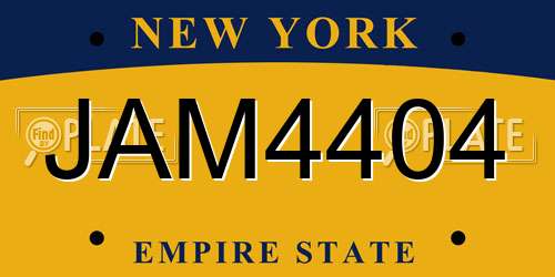 JAM4404 New York License Plate