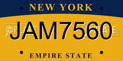 JAM7560 New York License Plate