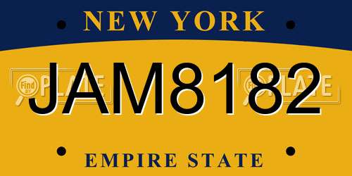 JAM8182 New York License Plate