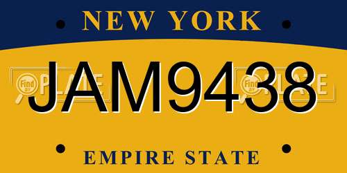 JAM9438 New York License Plate