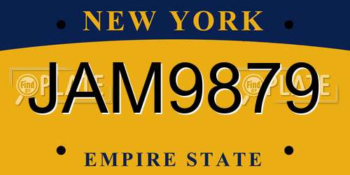 JAM9879 New York License Plate