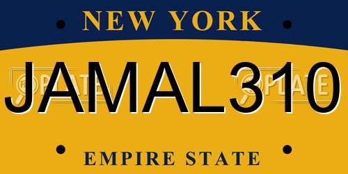 JAMAL310 New York License Plate