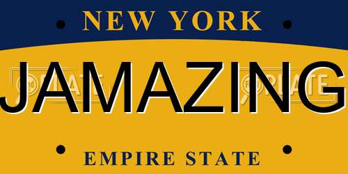 JAMAZING New York License Plate