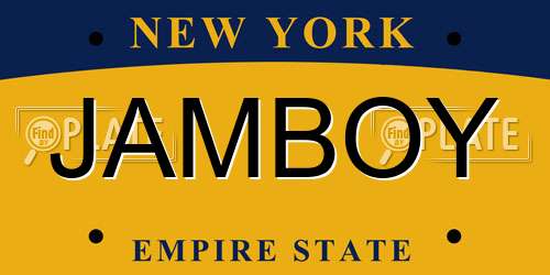 JAMBOY New York License Plate