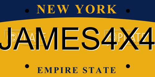 JAMES4X4 New York License Plate