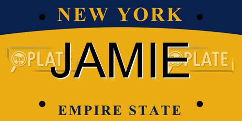 JAMIE New York License Plate