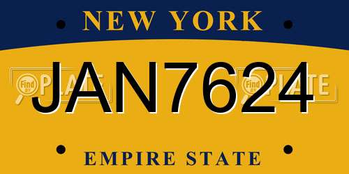JAN7624 New York License Plate