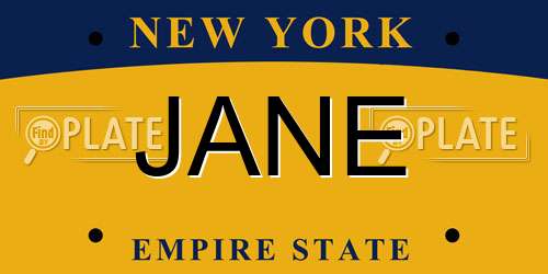 JANE New York License Plate
