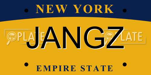 JANGZ New York License Plate