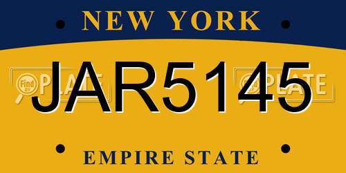 JAR5145 New York License Plate